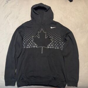 Nike Black Hoodie with Maple Leaf Graphic